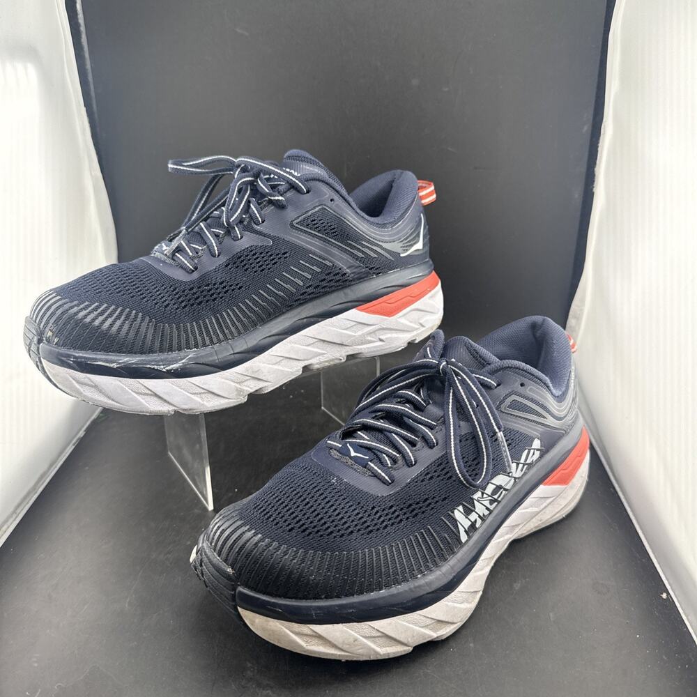 Hoka One One Bondi 7 Blue Fog Black Iris Women's Running Shoes Size 7.5
